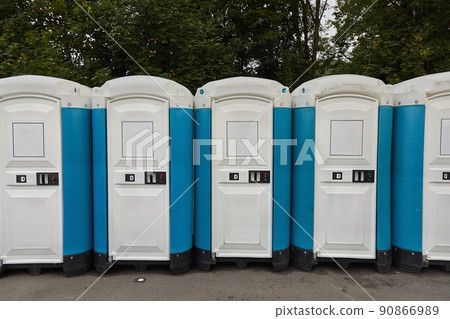 Toilets installed at a public event Toilets installed at a public event 90866989