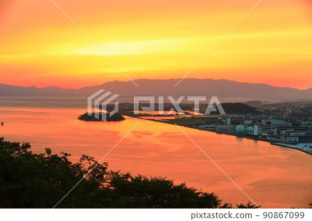 [鳥取縣]從米子城看到的日落（中海） 90867099