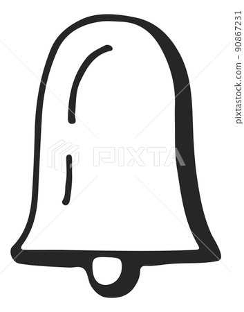 Bell icon. School alarm doodle black symbol 90867231