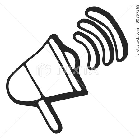 Megaphone with loud sound effect sign. Speaker symbol 90867268