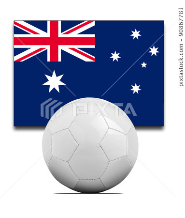 Soccer ball with Australia national team flag. 90867781
