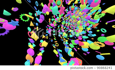 VJ Pop Tunnel Pastel Color Colorful Black Background [There is another Ver] 90868241