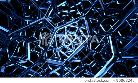 VJ Metallic Wireframe Polyhedron Blue [There is another Ver] 90868243