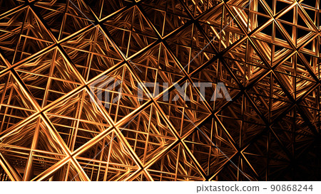 Business VJ Wireframe Lattice Steel Frame Yellow Orange Gold [There is another Ver] 90868244