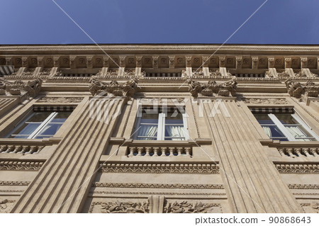 Low angle view of Parisian Palais Royal Low angle view of Parisian Palais Royal 90868643