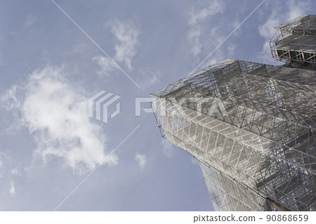 Low angle view of a renovation site in Paris Low angle view of a renovation site in Paris 90868659