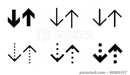 Arrow icon ascending and descending set 90869357