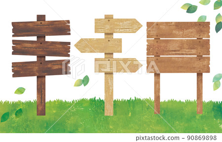 Wooden signpost sign set 90869898
