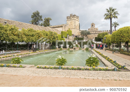 Gardens of Alcazar de los Reyes Cristianos in Cordoba, Spain 90870592