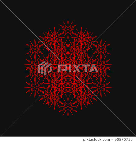 Geometric pattern Fractal pattern Mandala colorful icon 90870733