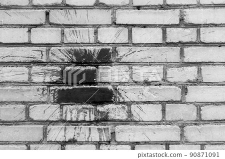 Black dark paint spot brush stain abstract pattern art urban old white brick wall background design monochrome texture Black dark paint spot brush stain abstract pattern art urban old white brick wall background design monochrome texture 90871091