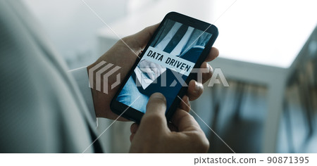 text data driven in smartphone, web banner 90871395