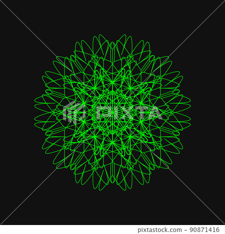 幾何圖案分形圖案曼荼羅彩色圖標 90871416