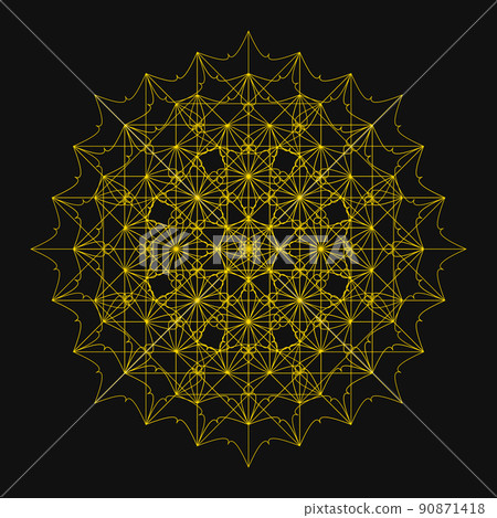 Geometric pattern Fractal pattern Mandala colorful icon 90871418
