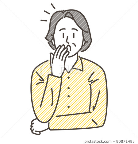 Senior woman with a surprised expression [Vector illustration material] 90871493