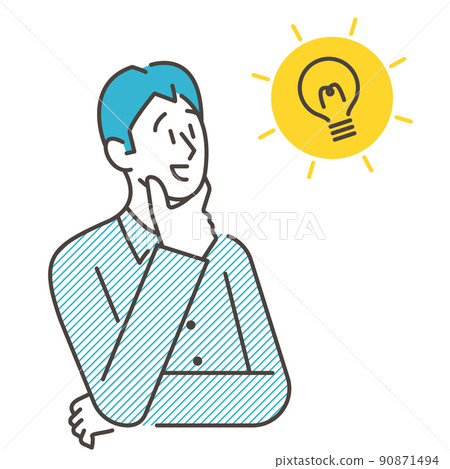 A man who inspires something [Vector illustration material] 90871494