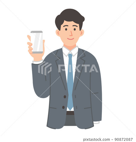 Illustration of a businessman with a smartphone - Stock Illustration ...