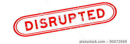 Grunge red disrupted word rubber seal stamp on white background 90872689