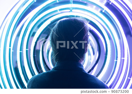 man inside virtual metaverse man inside virtual metaverse 90873200