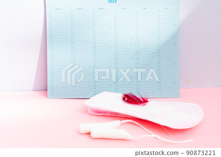Menstrual pad with schedule card background 90873221
