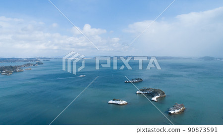 《Miyagi Prefecture》Aerial view of Matsushima Bay 《Miyagi Prefecture》Aerial view of Matsushima Bay 90873591