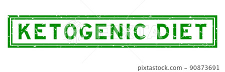 Grunge green ketogenic diet word square rubber seal stamp on white background 90873691