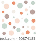 Vector trendy abstract pattern with round pastel elements. Creative collage seamless pattern design 90874183
