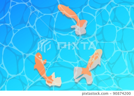 美麗清澈的水和金魚插圖 美麗清澈的水和金魚插圖 90874200