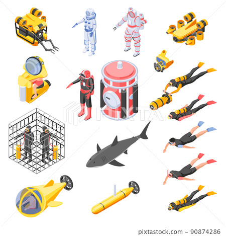 Diving Isometric Set 90874286