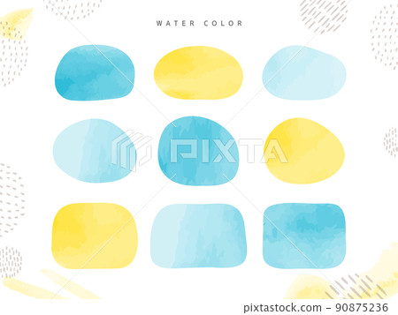 Blue summer water watercolor frame set water color title heading Father's Day 90875236