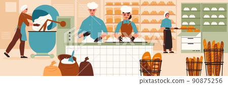 Bakery Production Colored Composition 90875256