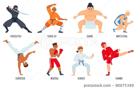 Flat Fighters Characters Set 90875389