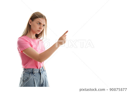 Young attractive girl isolated on white background Young attractive girl isolated on white background 90875877