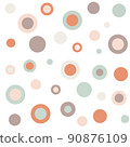 Vector trendy abstract pattern with round pastel elements. Creative collage seamless pattern design 90876109