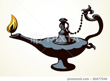 Lamp with a twinkle. Vector drawing 90877046