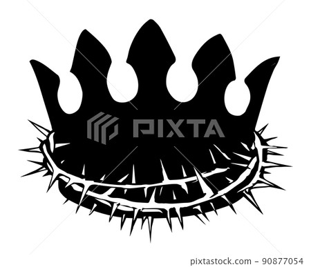 Precious golden crown with thorns. Vector drawing 90877054