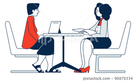 Corporate worker talking with client. Legal consultation Corporate worker talking with client. Legal consultation 90878334