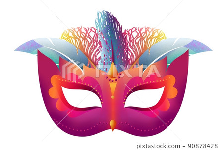 Ornate mardi gras holiday mask. Realistic face decoration 90878428