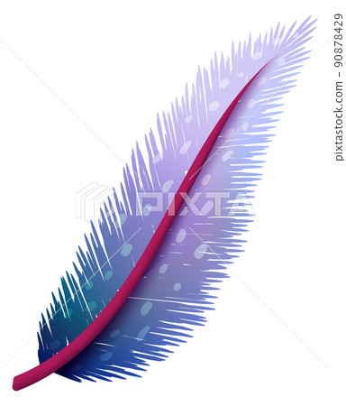 Bohemian elegant feather. Multicolor gradient smooth quill Bohemian elegant feather. Multicolor gradient smooth quill 90878429