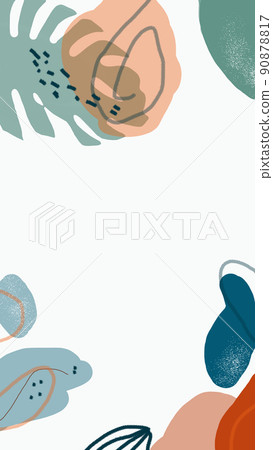 set of abstract backgrounds with copy space - bright vibrant banners, posters, cover design templates, social media stories wallpapers with tropical leaves in minimal simple style. set of abstract backgrounds with copy space - bright vibrant banners, posters, cover design templates, social media stories wallpapers with tropical leaves in minimal simple style. 90878817