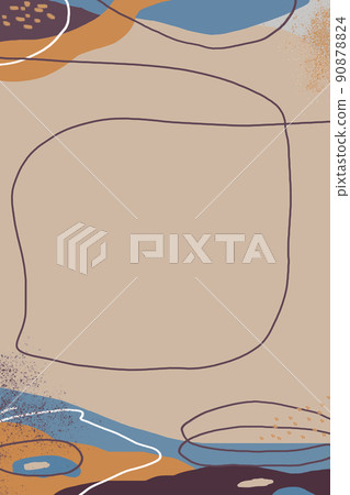set of earthy tones backgrounds, blue and brown ivory palette, modern simple shapes. vertical size. template for book or album cover, invitation or social media stories 90878824