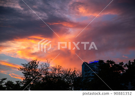 Benjakitti Park or Benchakitti forest park new design walkway in central Bangkok, Thailand 90881352