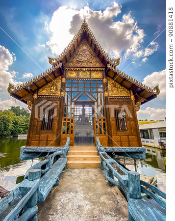 Wat Sangkhathan temple on water in Nonthaburi, Thailand 90881418