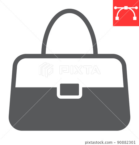 Handbag glyph icon, accessory and glamour, women bag vector icon, vector graphics, editable stroke solid sign, eps 10 Handbag glyph icon, accessory and glamour, women bag vector icon, vector graphics, editable stroke solid sign, eps 10 90882301