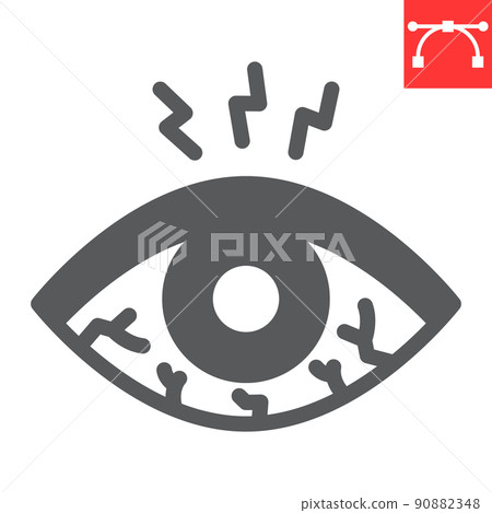 Eye sore glyph icon, disease and allergy, eye redness vector icon, vector graphics, editable stroke solid sign, eps 10 Eye sore glyph icon, disease and allergy, eye redness vector icon, vector graphics, editable stroke solid sign, eps 10 90882348
