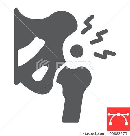 Hip pain glyph icon, osteoarthritis and injury, hip dysplasia vector icon, vector graphics, editable stroke solid sign, eps 10 Hip pain glyph icon, osteoarthritis and injury, hip dysplasia vector icon, vector graphics, editable stroke solid sign, eps 10 90882375