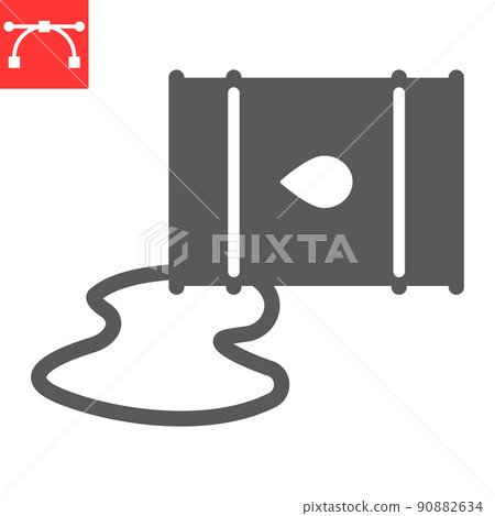 Oil spill glyph icon, spilled oil and fuel, oil barrel leak vector icon, vector graphics, editable stroke solid sign, eps 10 Oil spill glyph icon, spilled oil and fuel, oil barrel leak vector icon, vector graphics, editable stroke solid sign, eps 10 90882634
