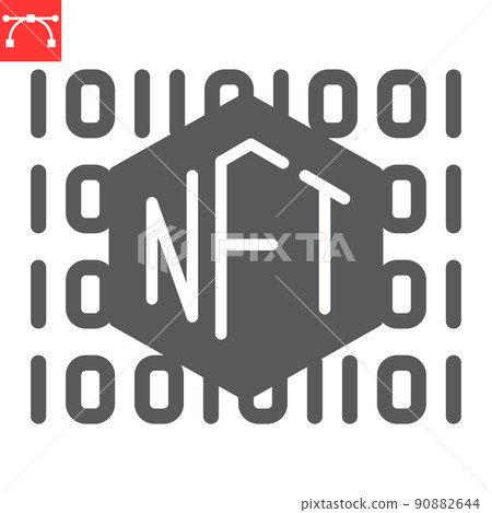NFT code glyph icon, unique token and non fungible token, NFT vector icon, vector graphics, editable stroke solid sign, eps 10 NFT code glyph icon, unique token and non fungible token, NFT vector icon, vector graphics, editable stroke solid sign, eps 10 90882644