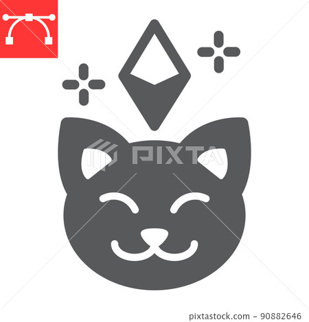 Crypto kitty glyph icon, unique token and pet, cat with ethereum vector icon, vector graphics, editable stroke solid sign, eps 10 Crypto kitty glyph icon, unique token and pet, cat with ethereum vector icon, vector graphics, editable stroke solid sign, eps 10 90882646