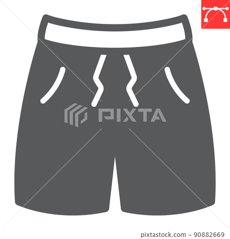 Swimming trunks glyph icon, summer and beach, swimming shorts vector icon, vector graphics, editable stroke solid sign, eps 10 90882669